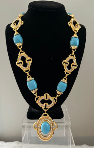 Turquoise Resin Statement Necklace