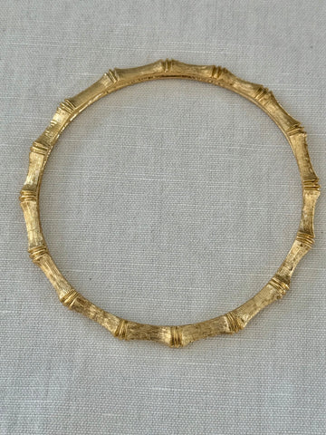 Gold Plated Bamboo Bangle Bracelet