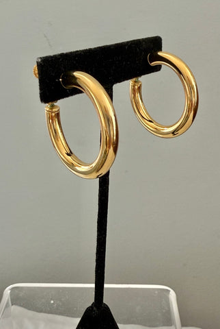 Napier Gold Clip On Hoop Earrings