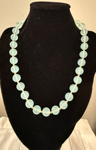 Light Blue Lucite Beaded Necklace