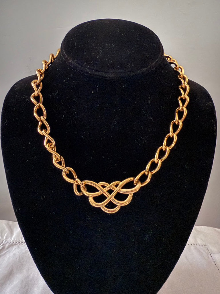 Money Gold Plated Link Necklace