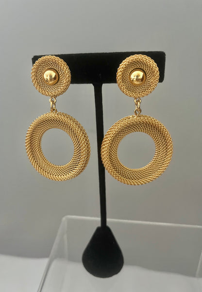 Monet Mesh Clip Door Knocker Earrings