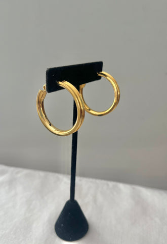 Gold Post Hoop Earrings