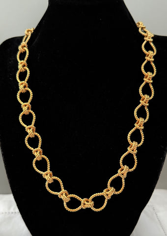 Gold Plated Rope Link Necklace