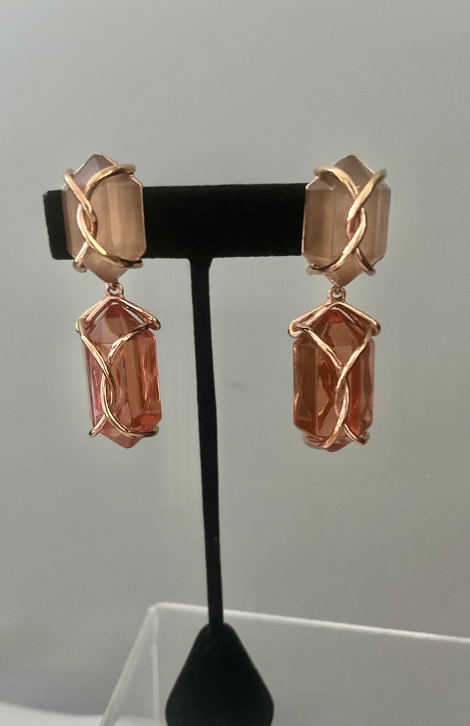 Peach Clip On Earrings